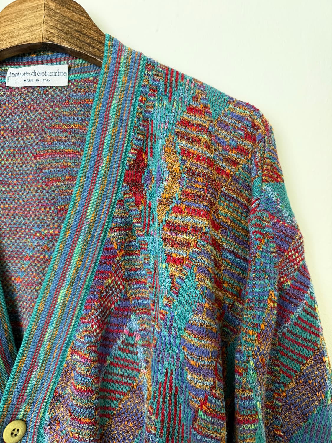 90s MADE IN ITALY 아가일 가디건  상품이미지3