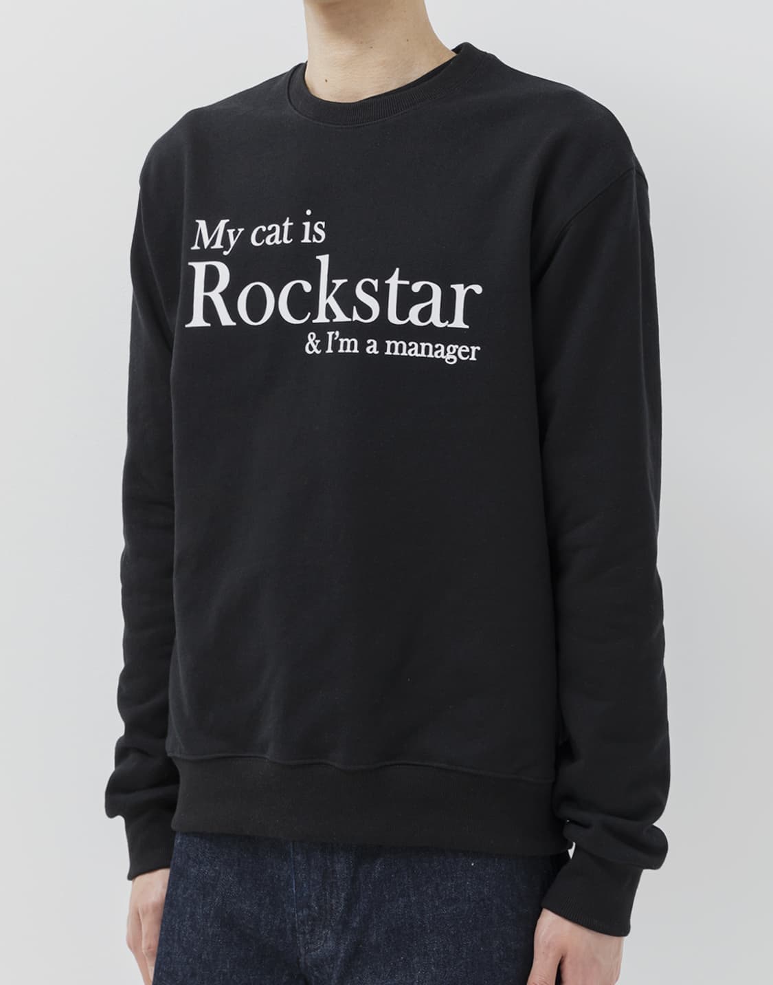 [1] MY CAT IS ROCKSTAR SWEATSHIRT BLACK 상품이미지4