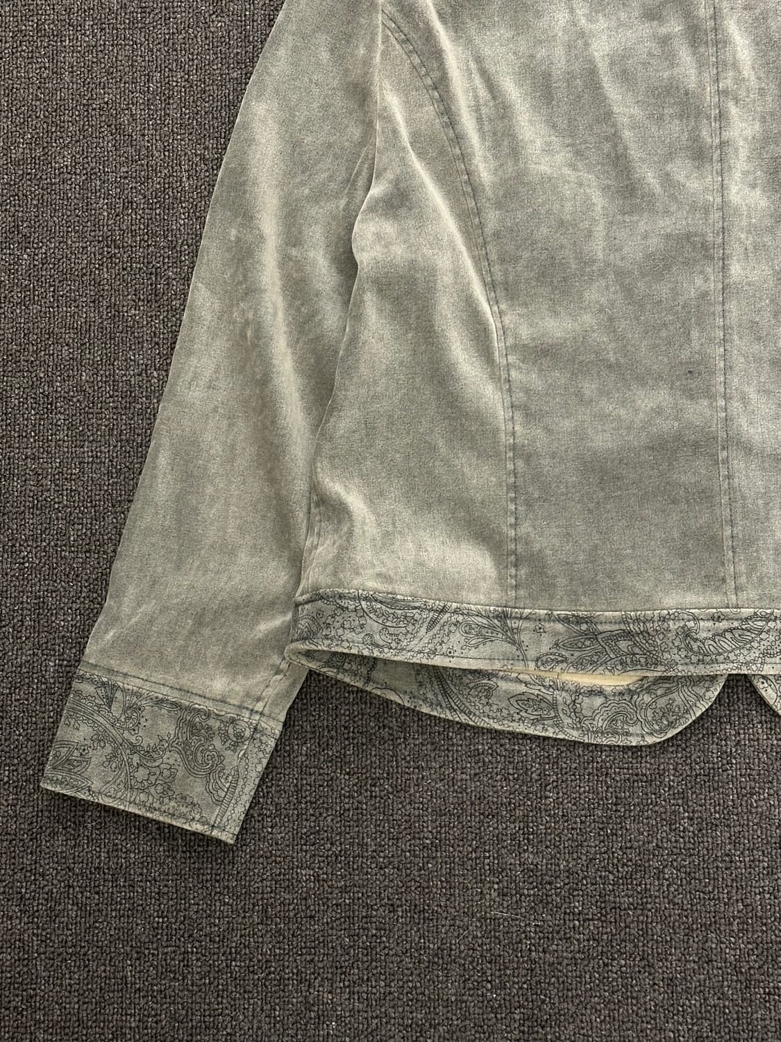 15)Japanese vintage 여성 벨벳 패턴 디테일 라운드넥 자켓 상품이미지7