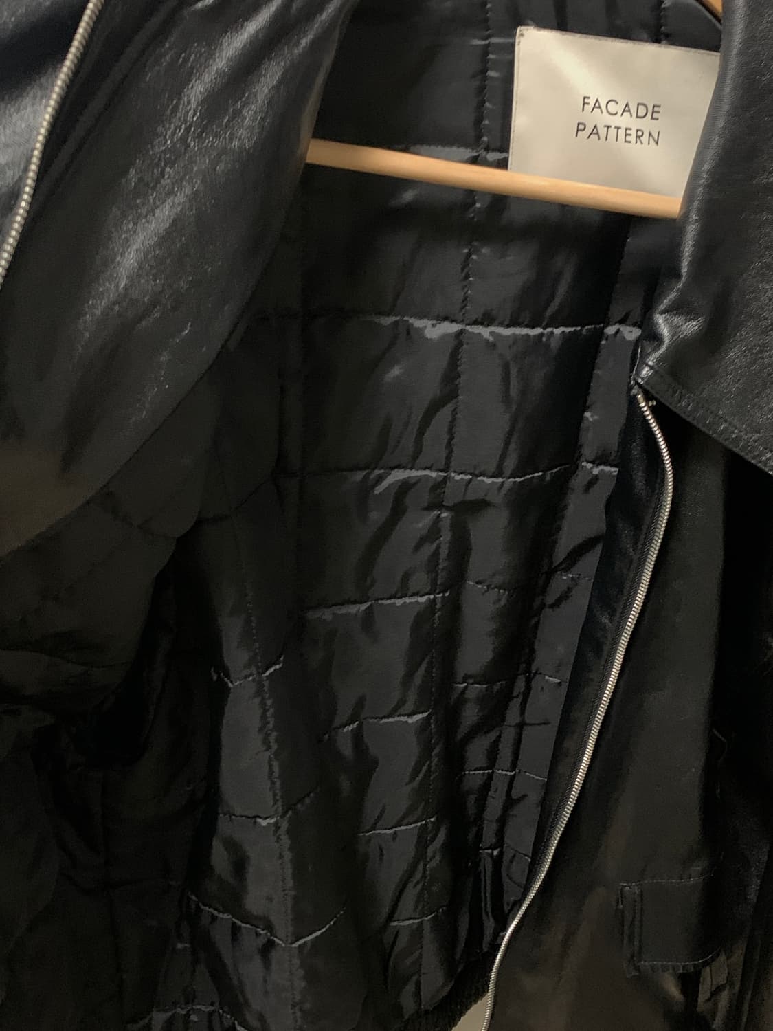  파사드패턴 오버핏 레더 자켓 M 상품이미지4