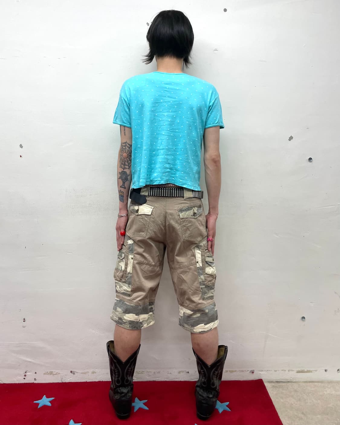 Basic White Dot Blue T-shirt 상품이미지4