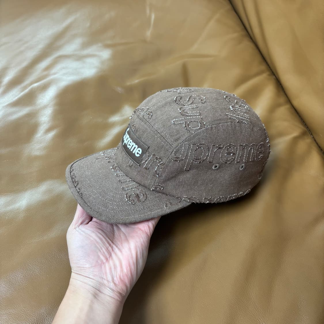 Supreme 슈프림 워시드 브라운 캠프캡 모자 Washed Brown 상품이미지4