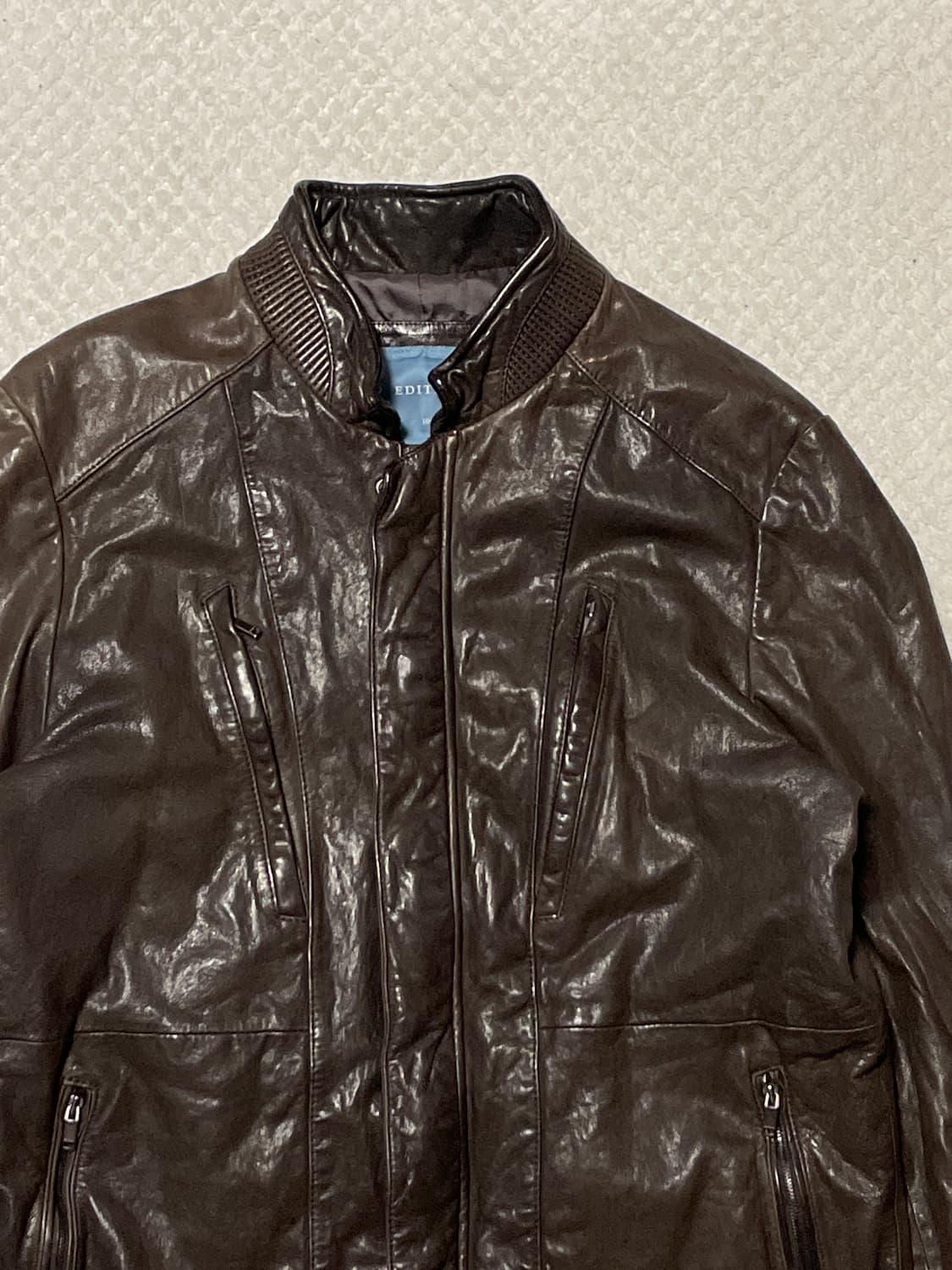 EDITION 웨스턴 무드 램스킨 양가죽 절개 바이커 레더 자켓 상품이미지4