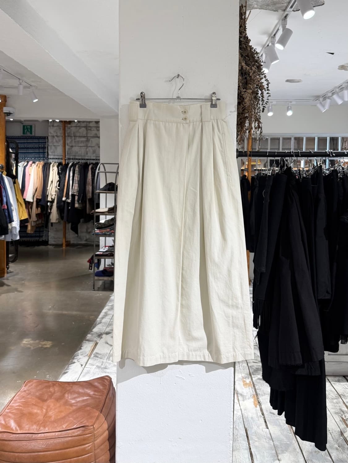 y's 아이보리 코튼 핀턱 롱 스커트 상품이미지1