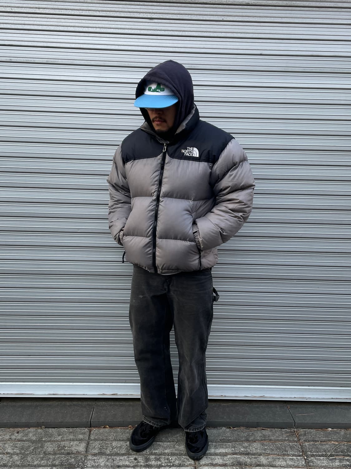90-00s TNF Center Logo Nuptse Silver 상품이미지1