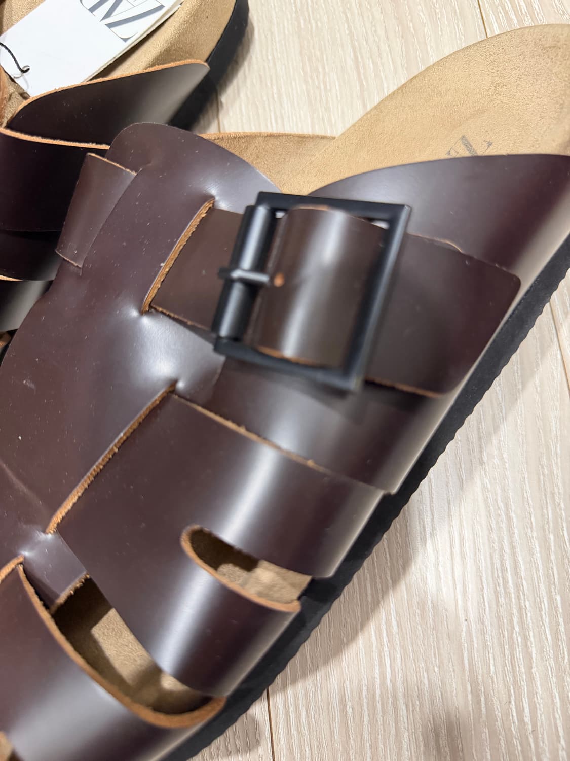 자라 레더 스트랩 샌들 브라운  상품이미지8