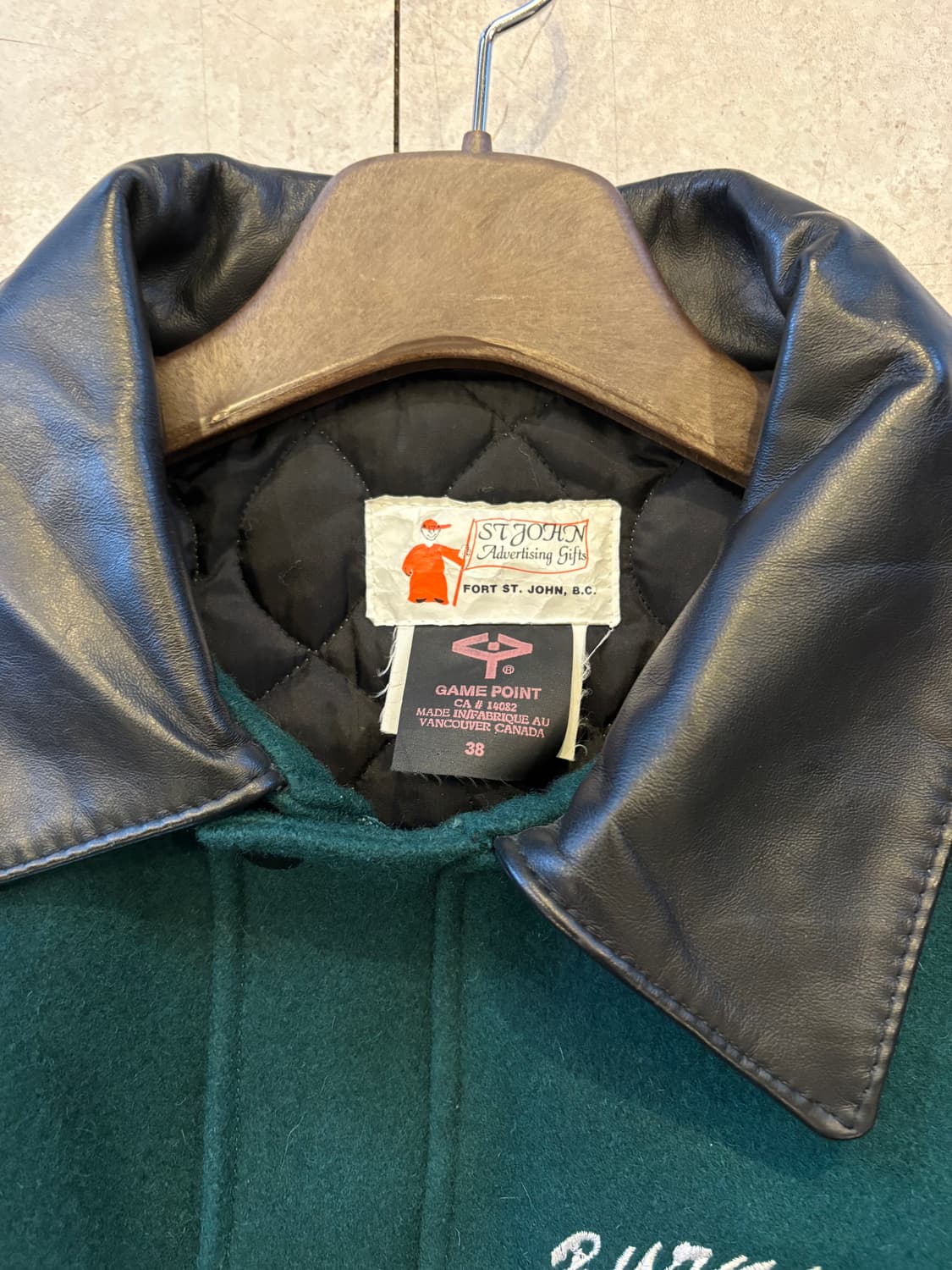 울 가죽 바시티 자켓 상품이미지6