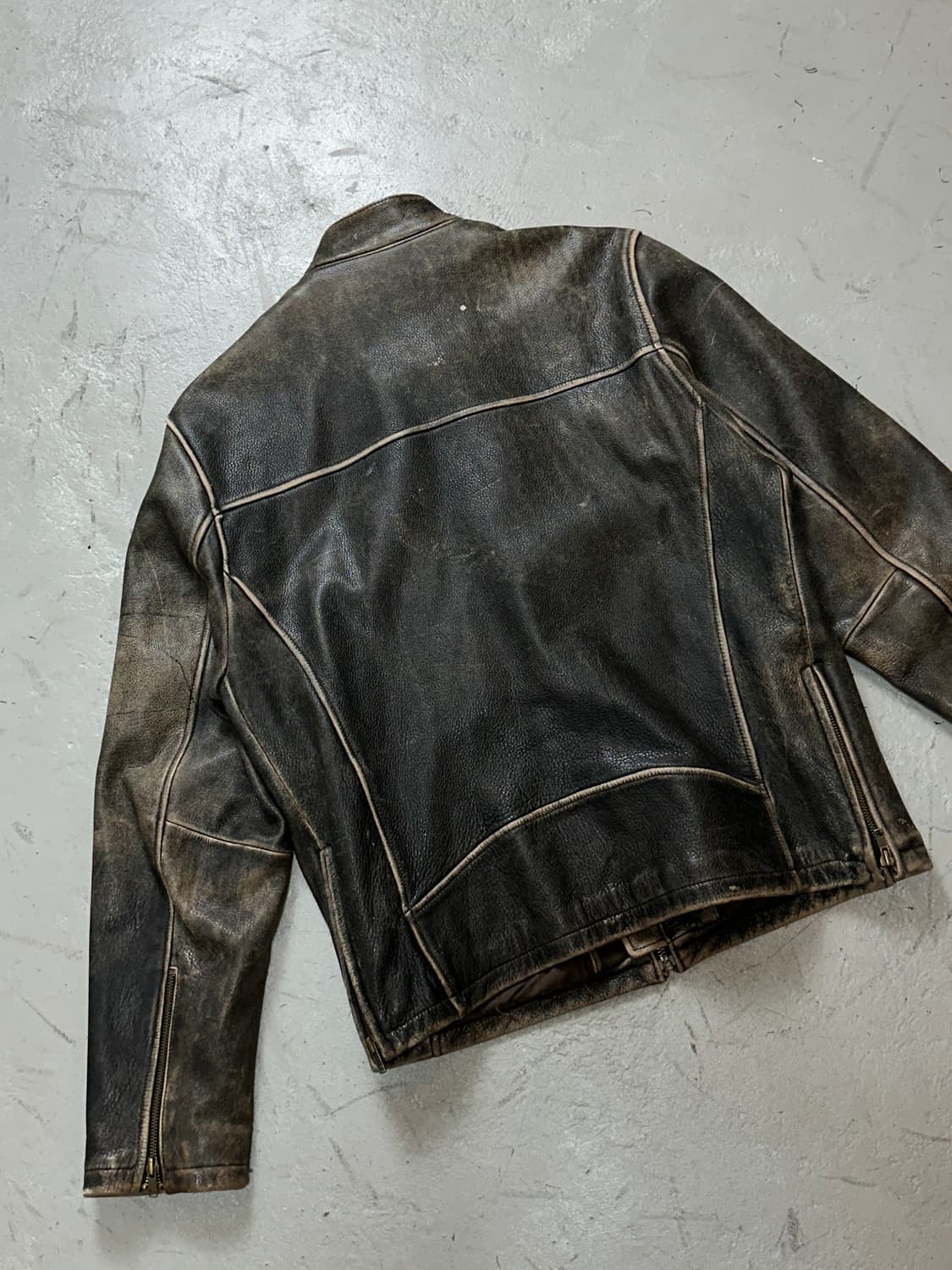 00's 디스 레더 자켓 빈티지 라이더 자켓 상품이미지6