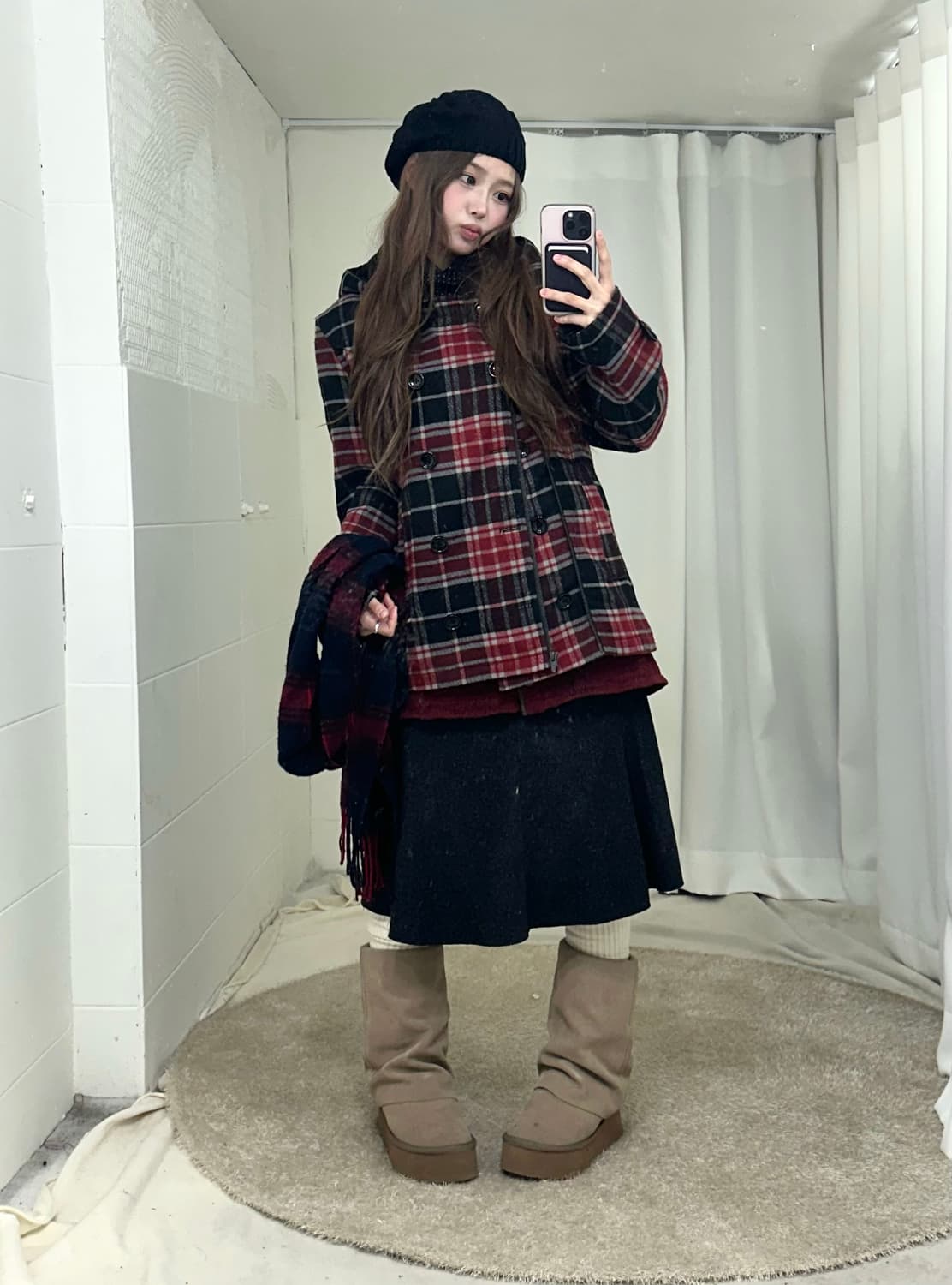 블랙레드 니혼진 사이드지퍼 피코트 코디세트 상품이미지2