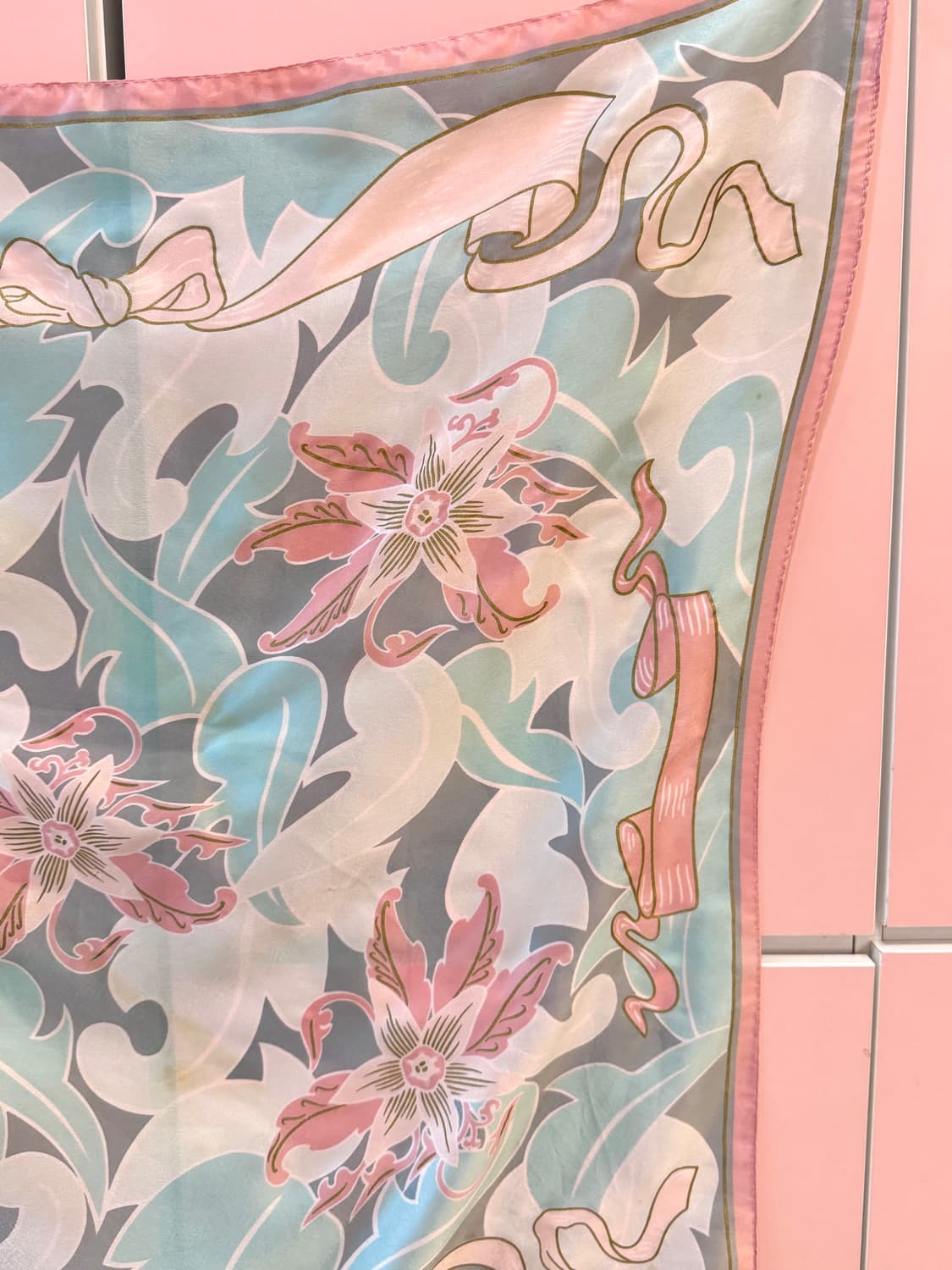 빈티지 파스텔 플로럴 스카프 상품이미지5