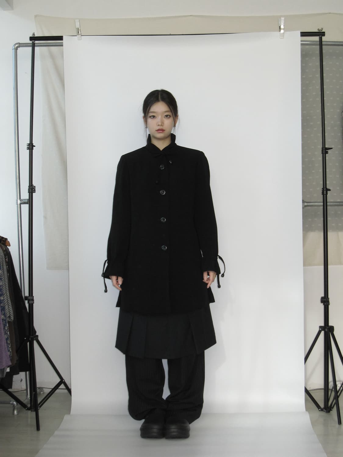 블랙 디테일 코트 상품이미지5