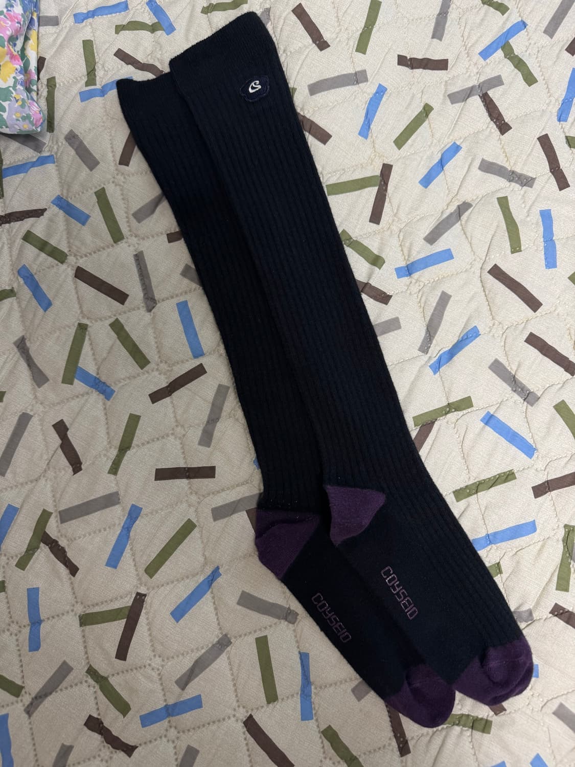 코이세이오 플라워 로고 니삭스 블랙 상품이미지3