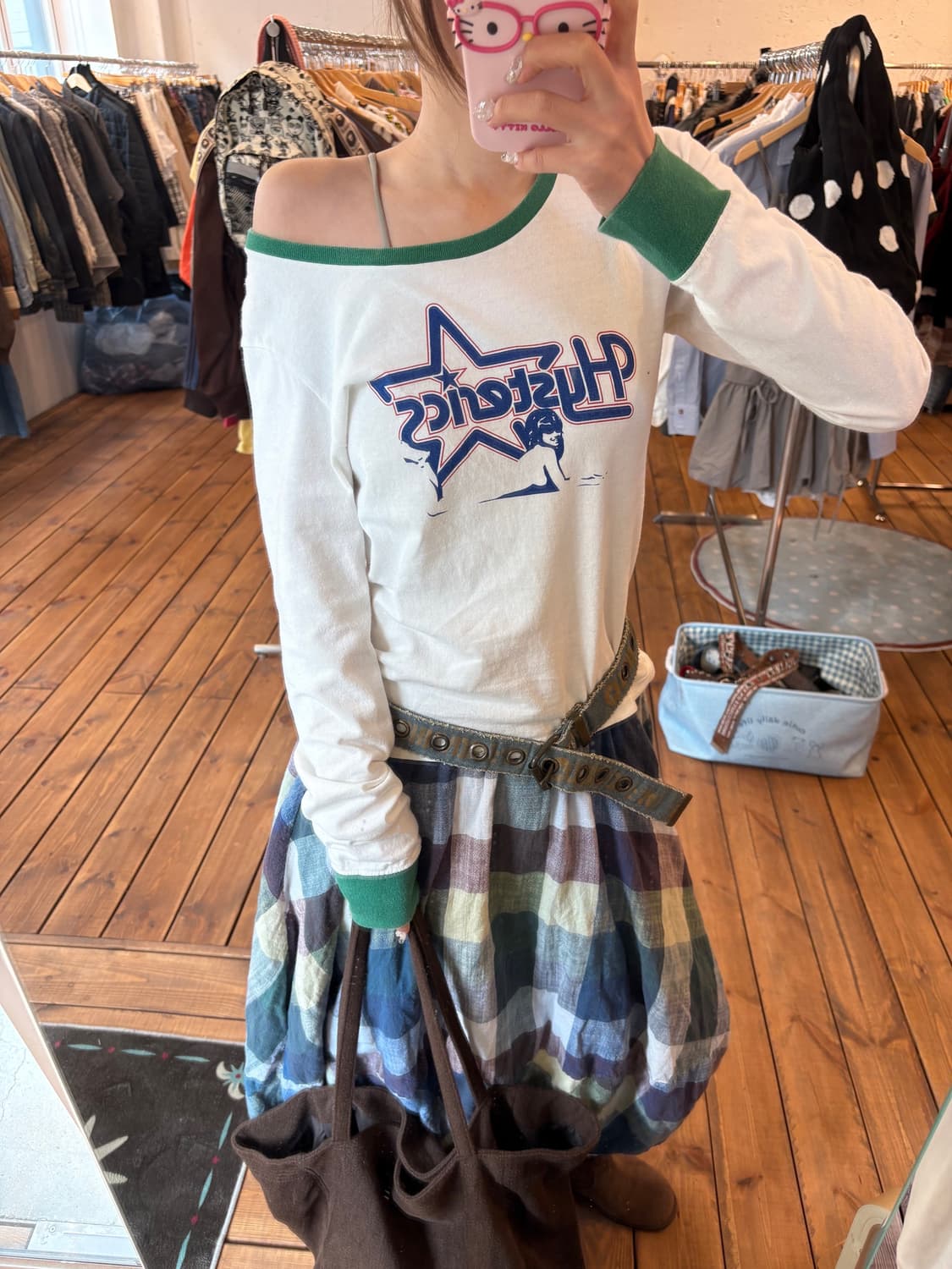 히스테릭글래머 그린 포인트 롱슬리브 상품이미지1