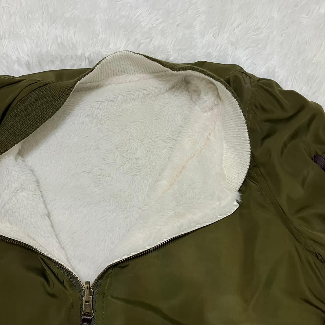 빈티지 카키 셔링 항공 점퍼 863 y2k 스트릿 모리 갸루 일본빈티지  상품이미지5