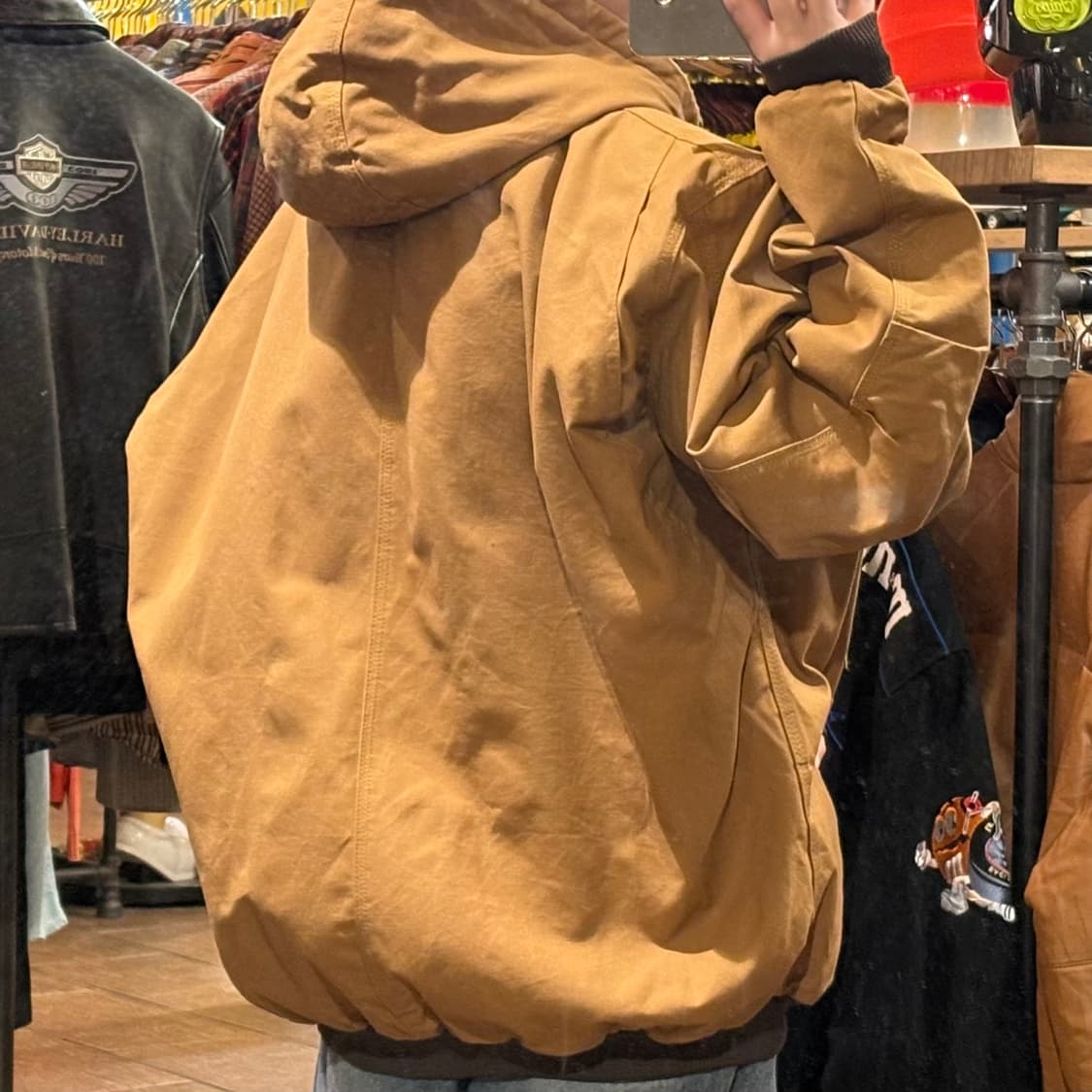 [HI] VTG 후드 워크자켓 카멜 상품이미지5