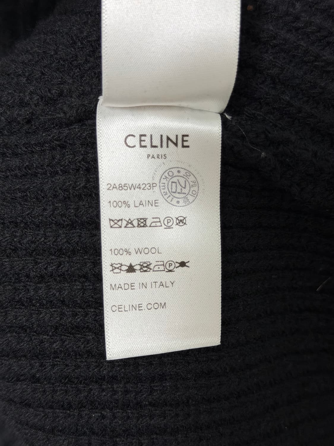 셀린느 리브드 울 후드티 XS 블랙 상품이미지3