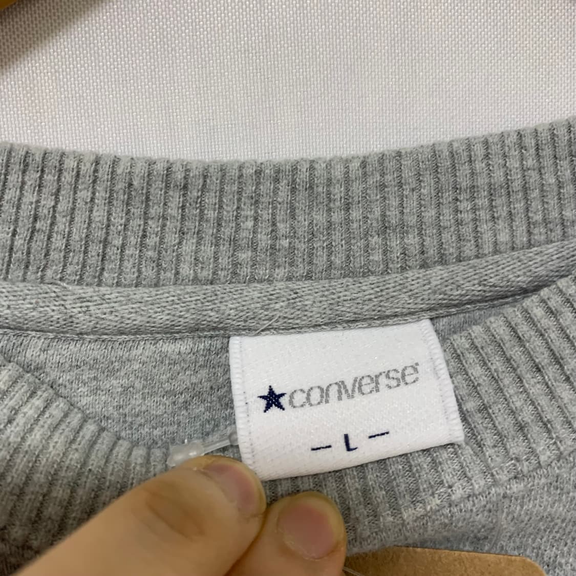 컨버스 로고 자수 맨투맨 회색 L 빈티지 여성 상품이미지6