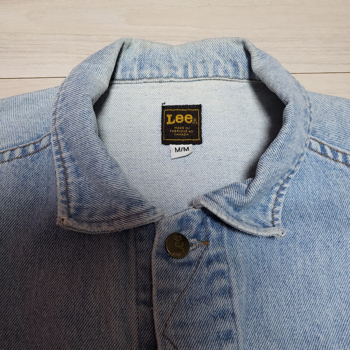 (M) made in canada 90s Lee 리 라이더 데님 청자켓 상품이미지6