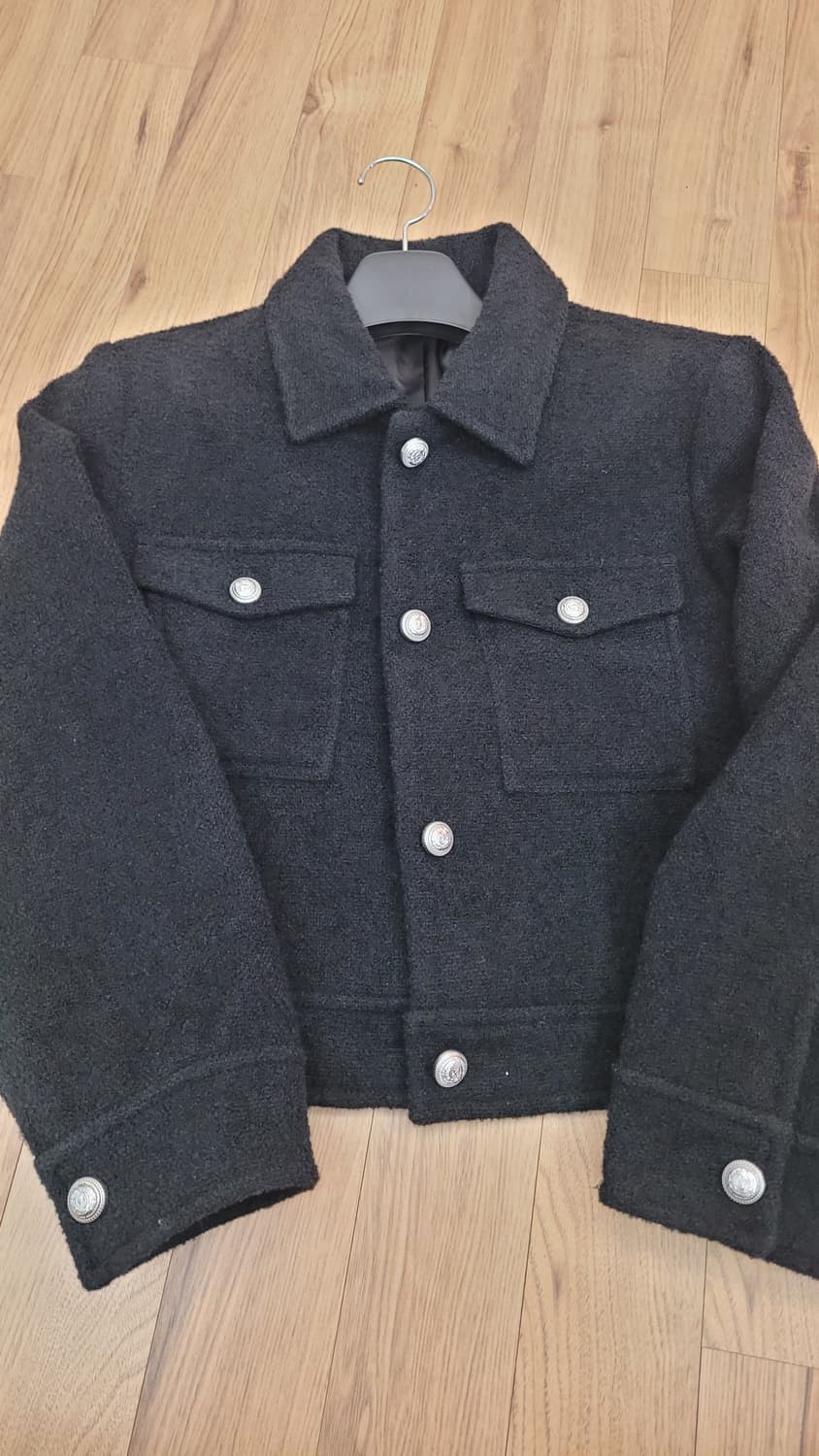 앤아더스토리즈 부클 트위드 자켓 블랙, 38사이즈 상품이미지2