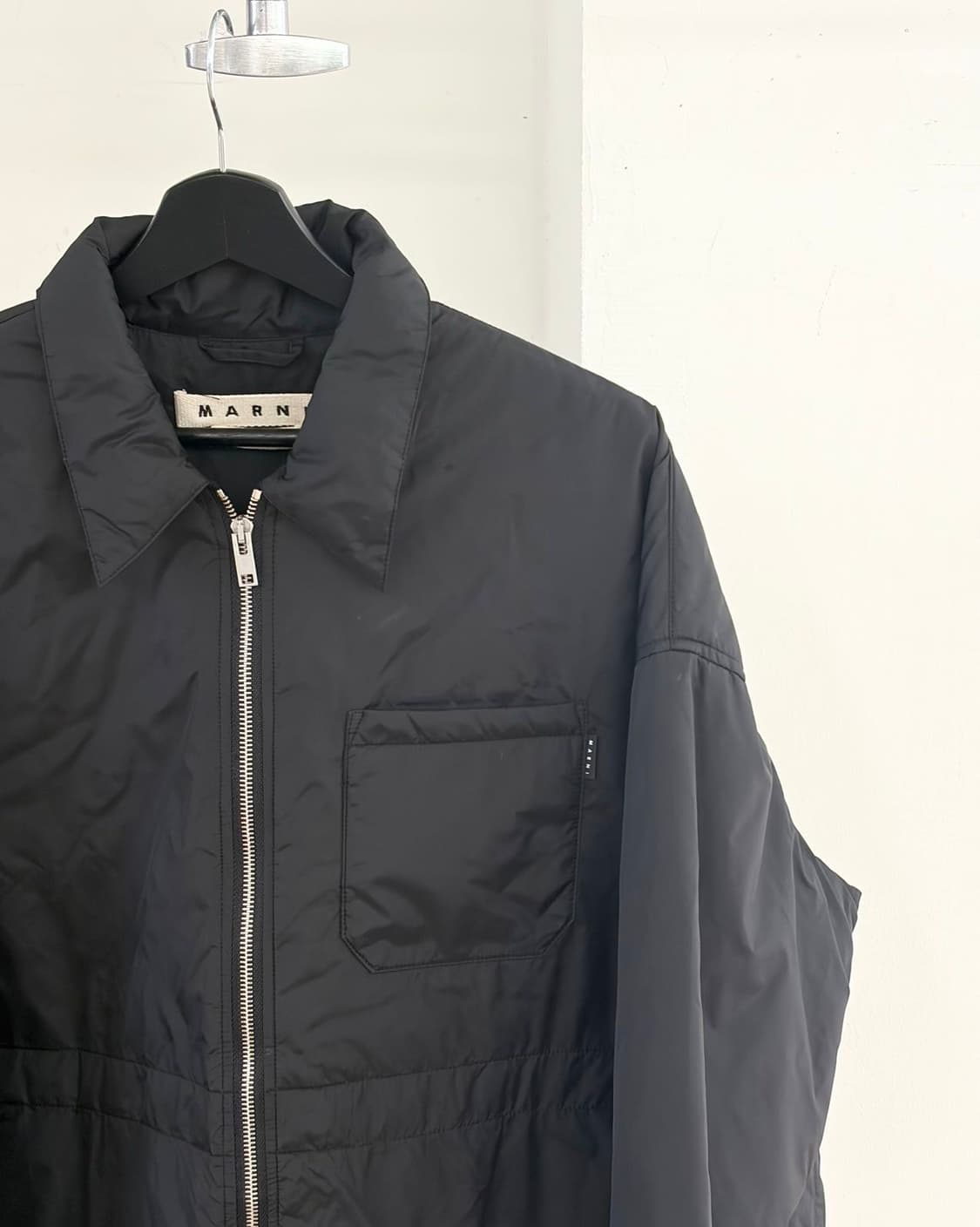 마르니 블랙 지퍼업 프론트 포켓 나일론 셔츠 자켓 상품이미지3