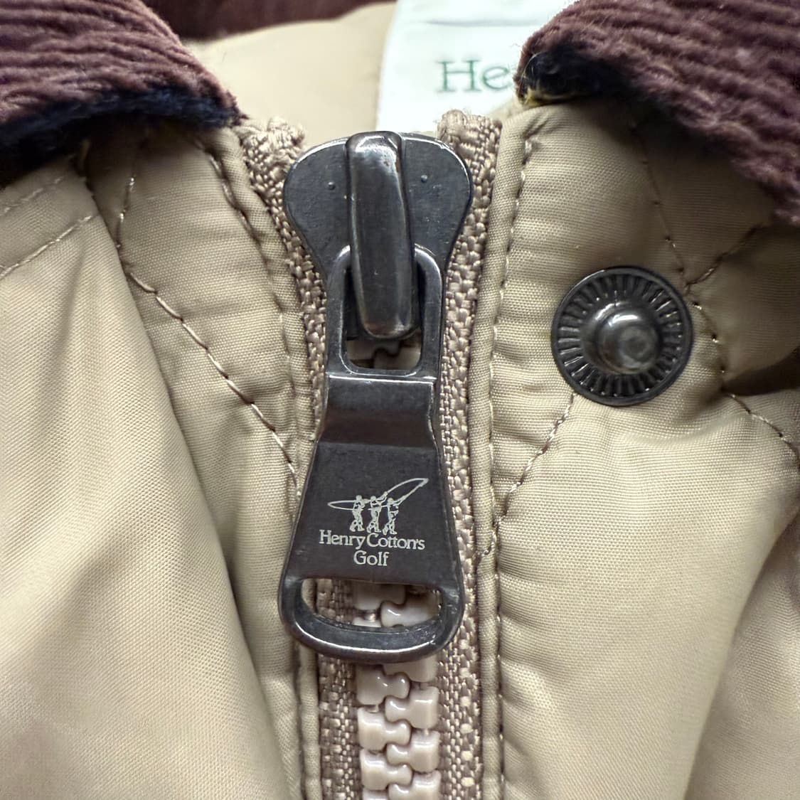 [정품/95] 헨리코튼 퀼팅 자켓 브라운 코듀로이 카라 b19 상품이미지7