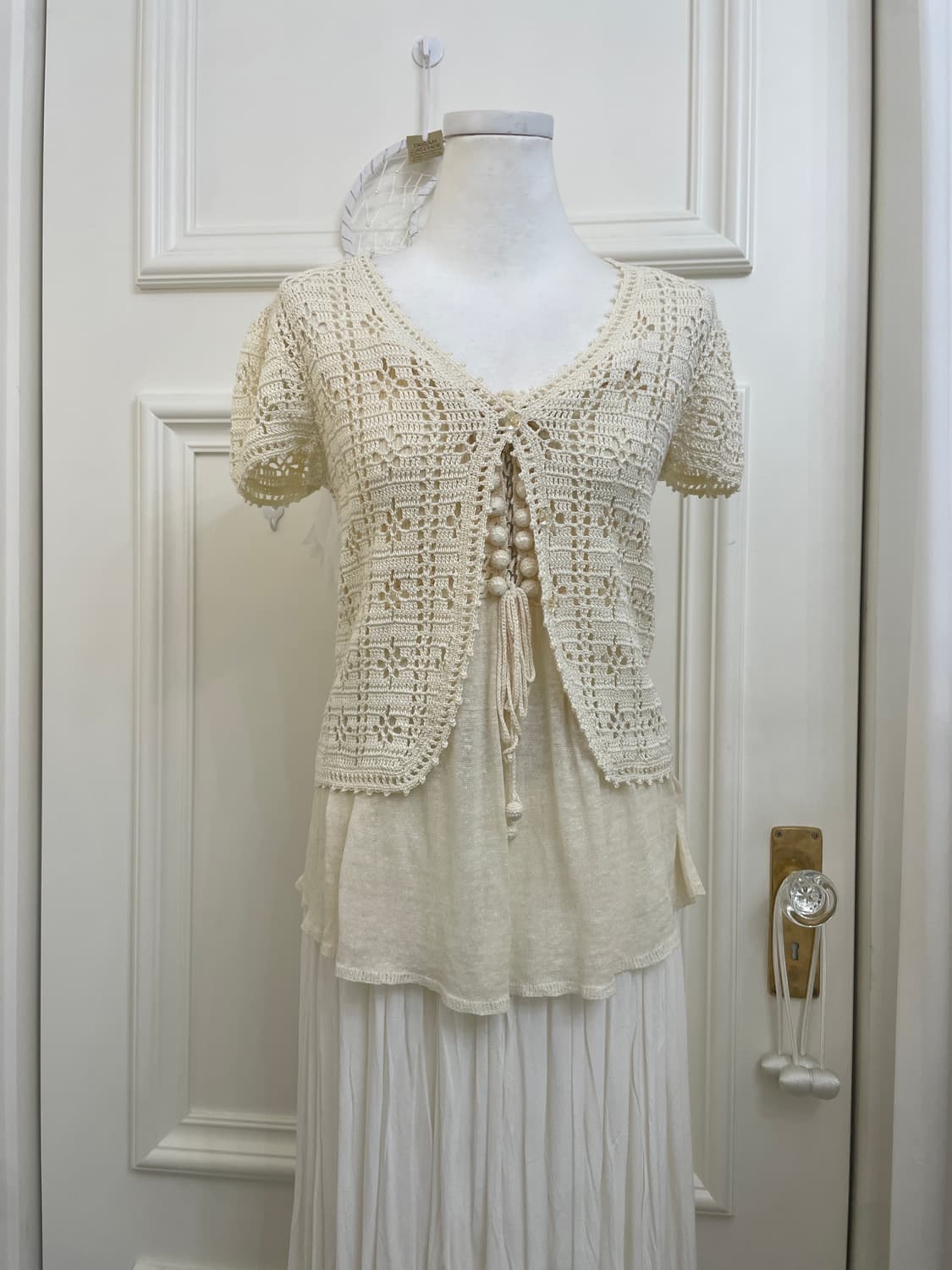 ivory crochet knit sleeveless&cardigan&s 상품이미지4