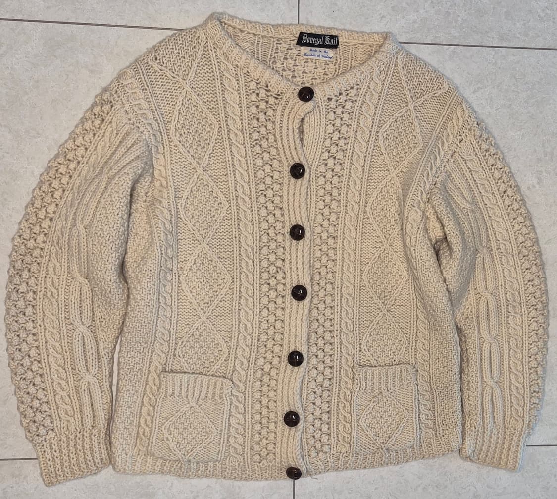 70's Vintage Donegal Knit Aran Cardigan  상품이미지3