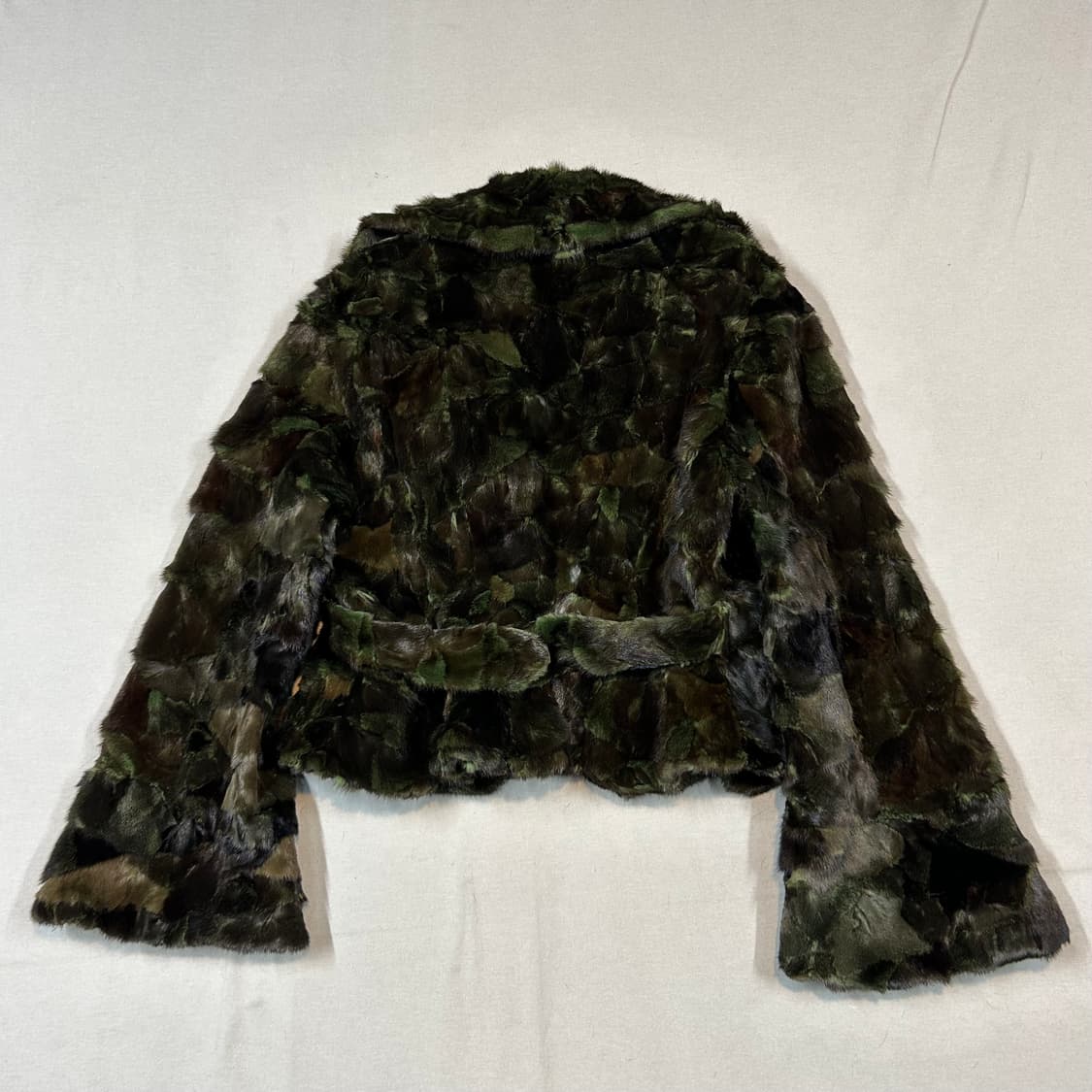 DOHO 빈티지 퍼 모피 자켓 믹스 그린 상품이미지5