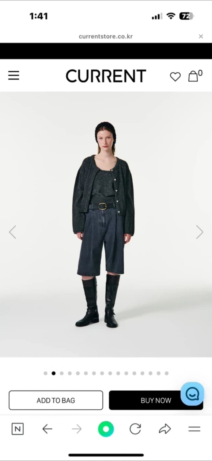 CURRENT 하프 데님 팬츠 새상품 상품이미지1