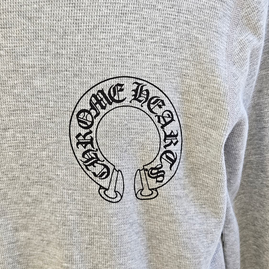 [XL] 미사용 크롬하츠 홀스슈 와플 니트 그레이 B1213C142 상품이미지5