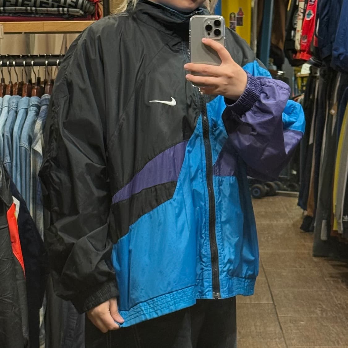 [HI] 나이키 바람막이 스카이블루블랙  상품이미지3