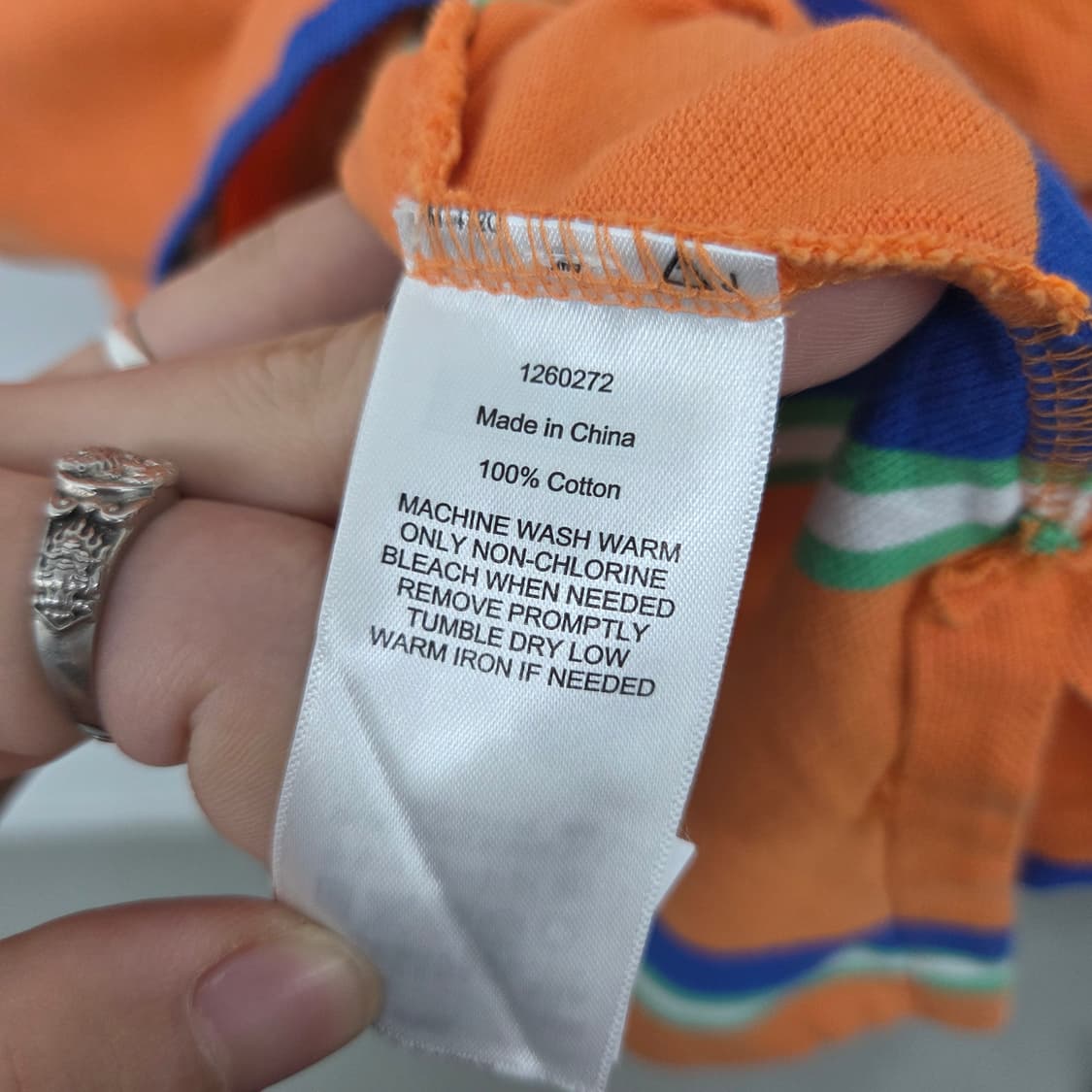 폴로 스트라이프 반팔 카라티 오렌지 남XL 상품이미지5