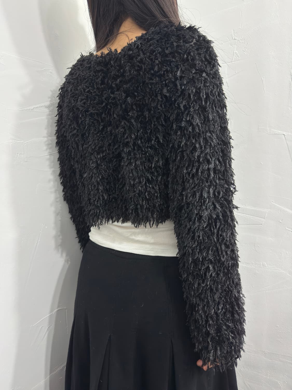 lawrys farm black fur cardigan 상품이미지4
