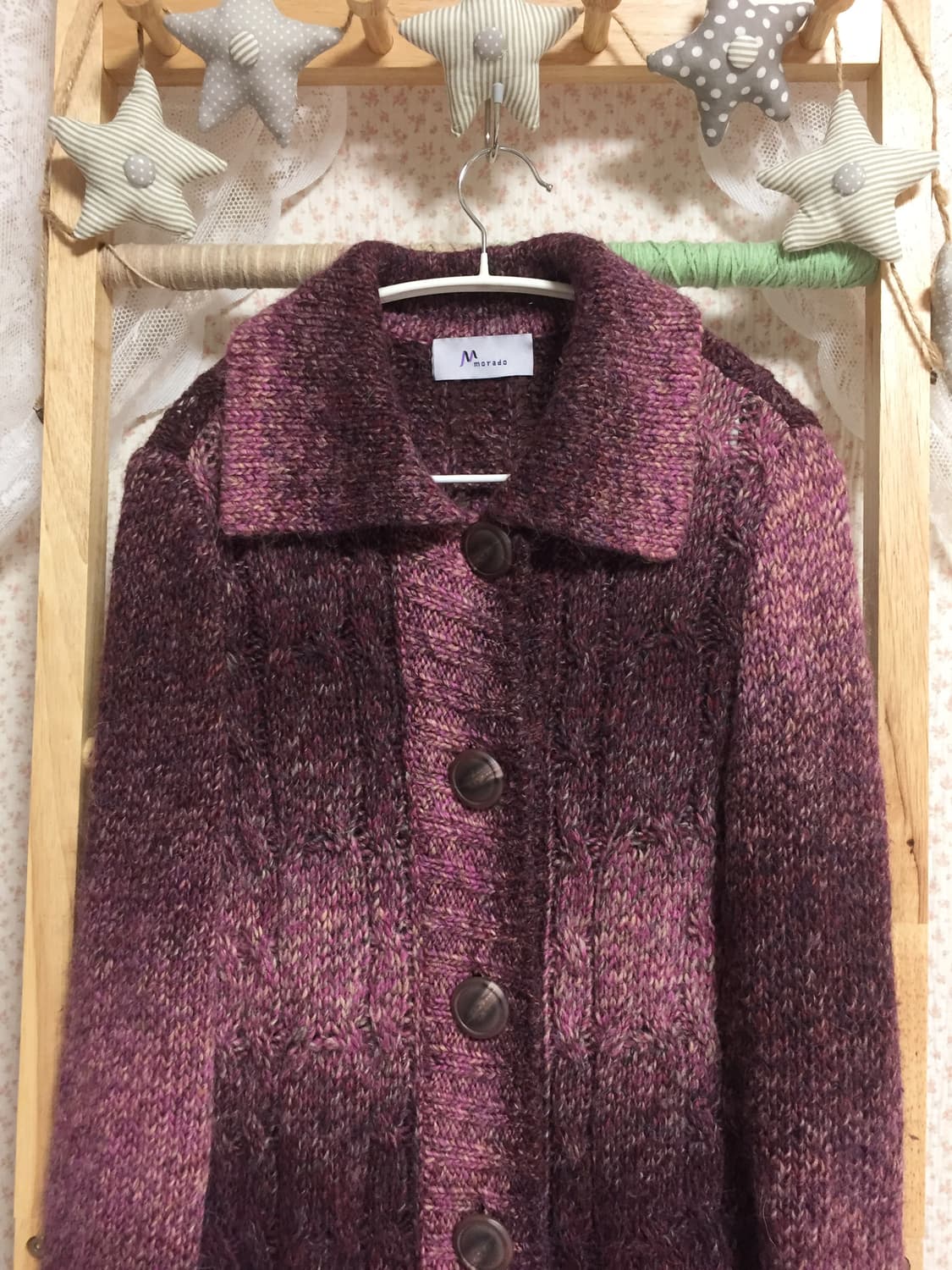 빈티지 모리걸 미안하다사랑한다 은채깔 오로라 니트가디건 상품이미지6