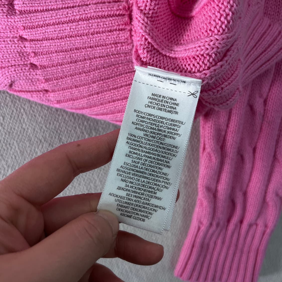 95 폴로랄프로렌 핑크 꽈배기 니트  상품이미지5