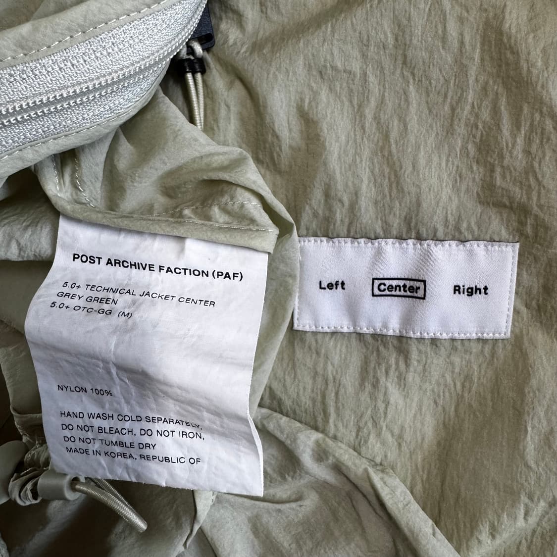 파프 포스트아카이브팩션 5.0+ 테크니컬 자켓 센터 그레이그린 M 상품이미지6