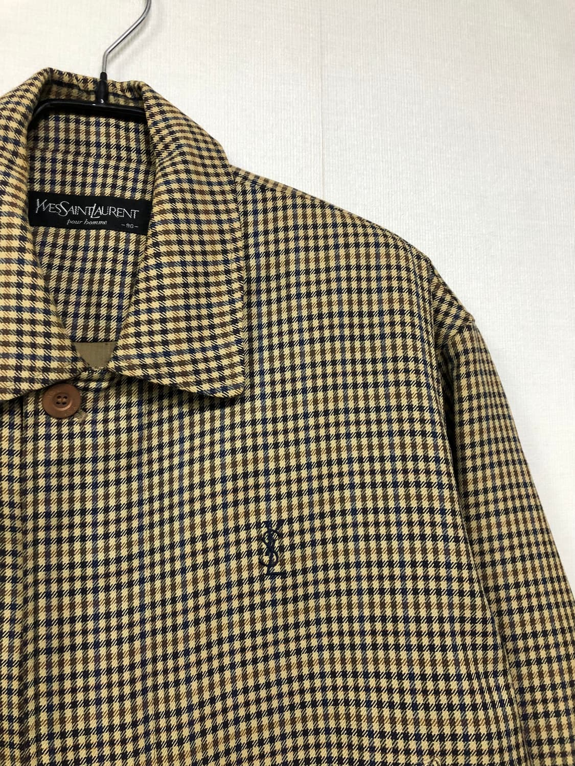 YSL 입생로랑 남성 오버핏 헤링턴 블루종 울 자켓 _ 카키 상품이미지2