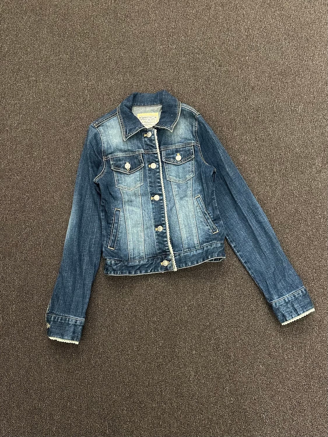 M)CECIL McBEE 빈티지 여성 레이스 디테일 데님자켓 상품이미지1