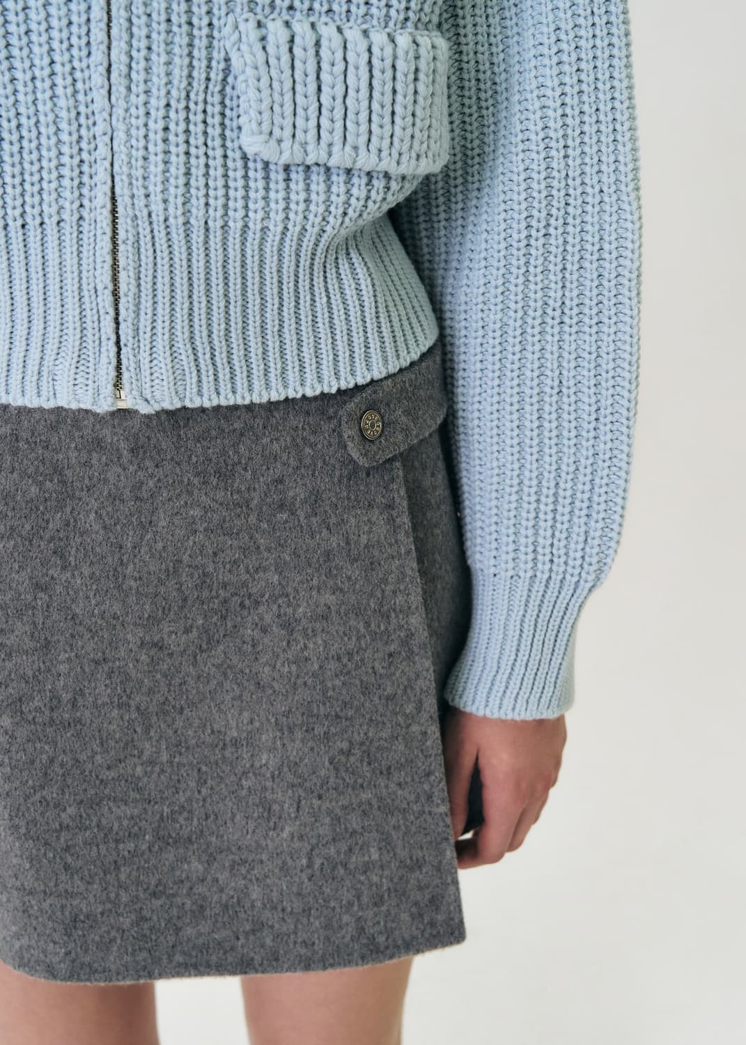 🖤 그로브(GROVE) Joyce Skirt / 차정원 블랙 울스커트 상품이미지4