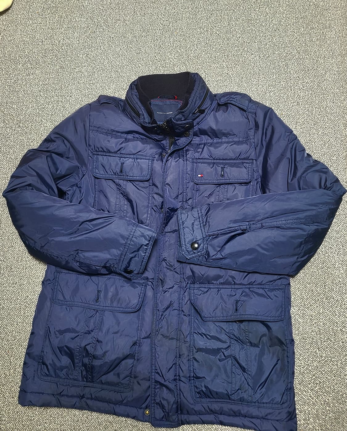 타미힐피거 네이비 남성 포켓 패딩 점퍼 100 상품이미지1
