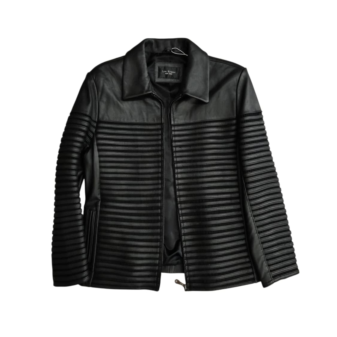 스트라이프 레더 자켓 상품이미지3