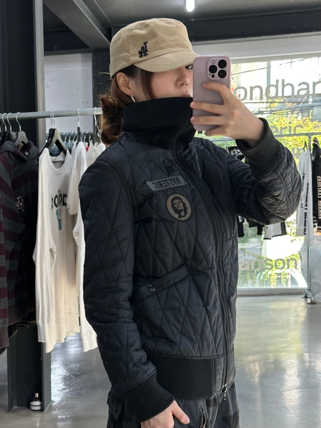 히스테릭글래머 Y2k 포켓 하이넥투웨이 퀼팅자켓 상품이미지2