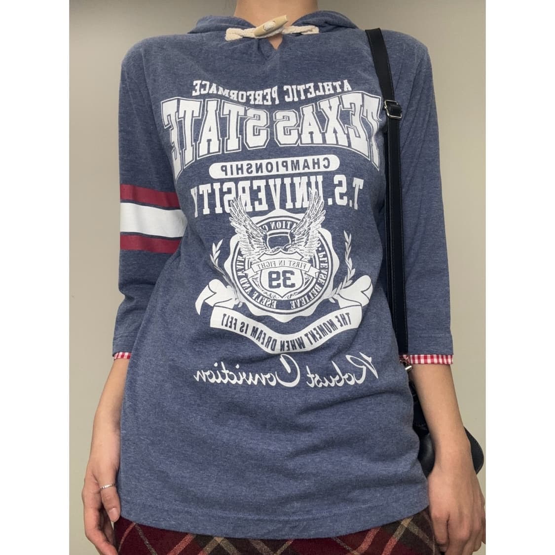 빈티지 y2k 블루 후드 티셔츠 상품이미지1