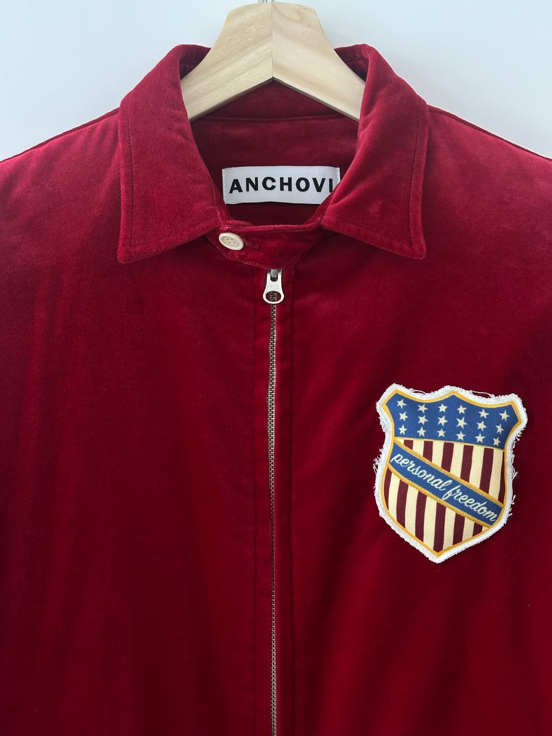 엔초비 수베니어 벨벳 봄버 자켓 레드 M (새상품) 상품이미지2