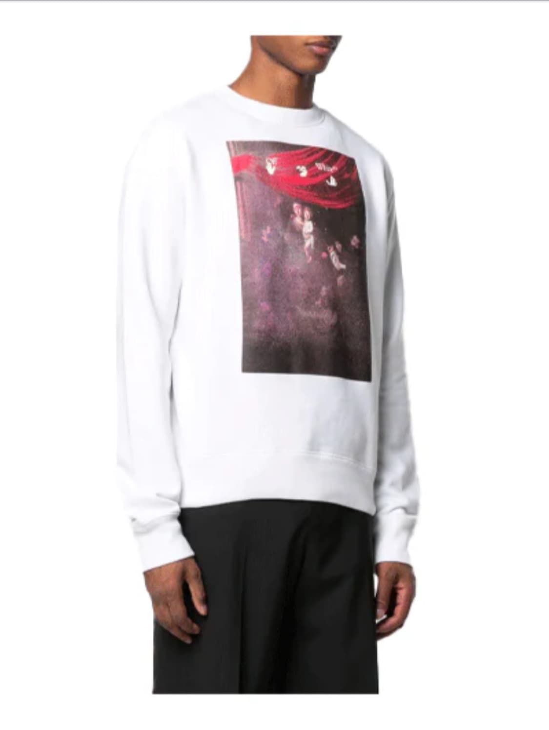 OFF WHITE 오프화이트 스프레이 카라바조 화이트 스웻셔츠 M 상품이미지1