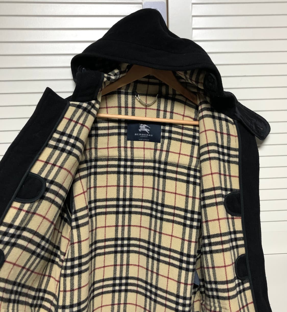 버버리 모직 체크 코트 프리미엄 버버리런던 떡볶이코트 상품이미지4