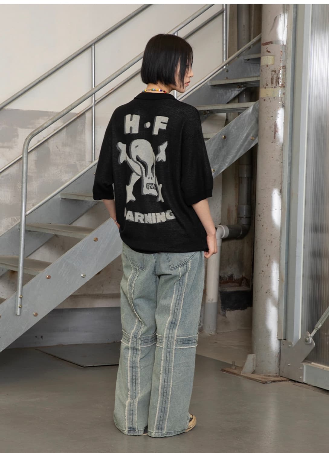 [글랙] 휴먼팩터 반팔 니트 가디건 (BLACK/M) 상품이미지2