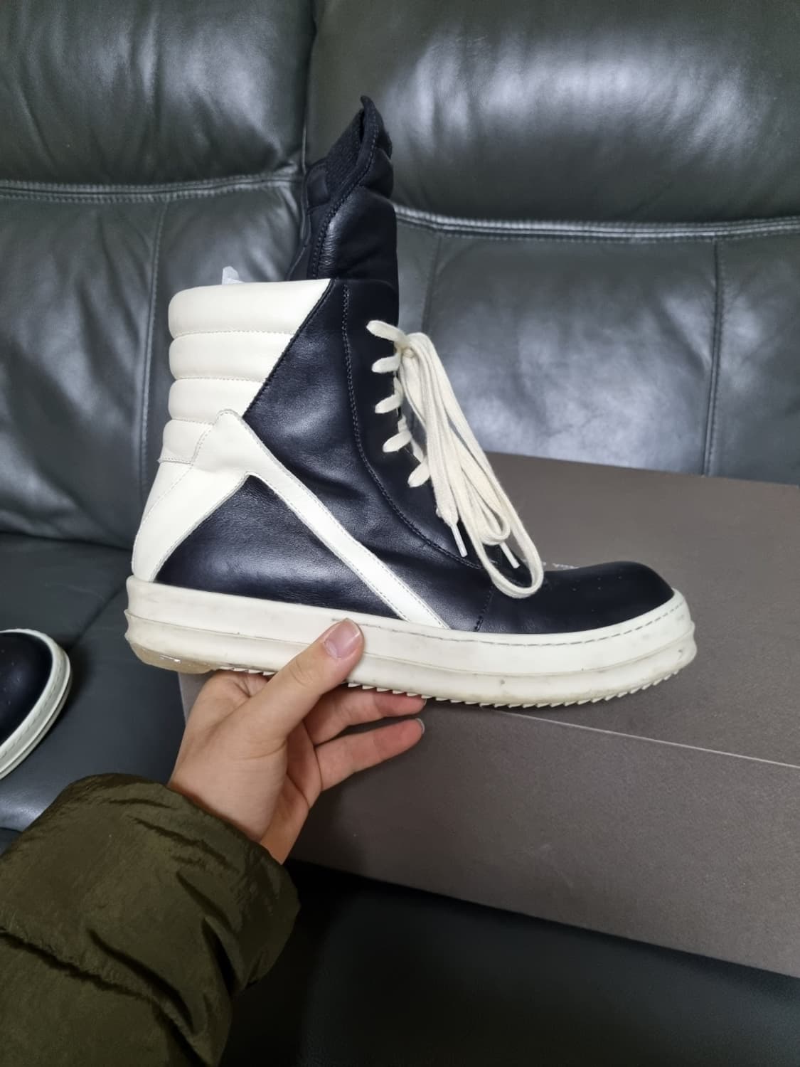 [42] 릭오웬스 지오바스켓 하이 블랙 밀크 상품이미지5