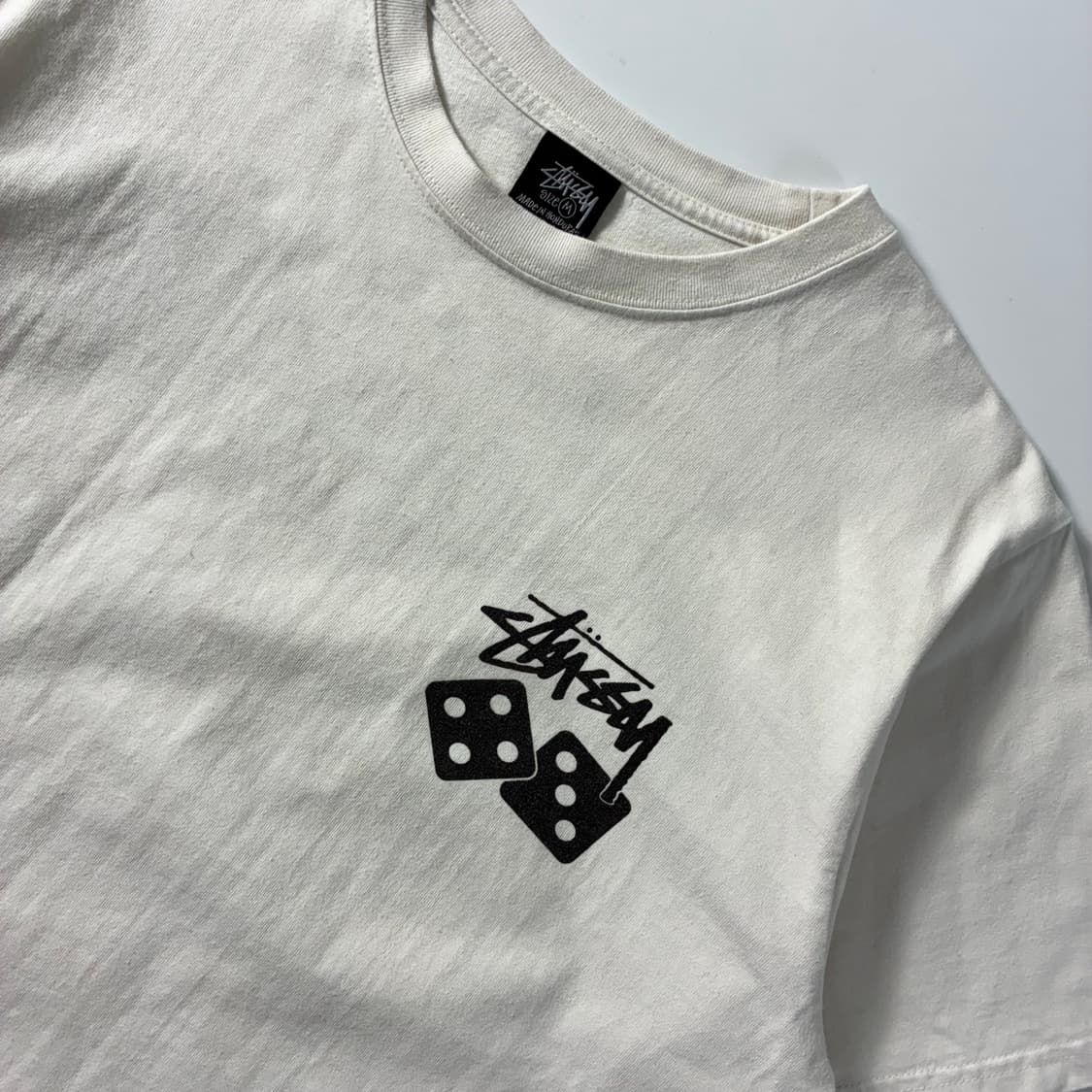 Stussy  스투시 다이스 피그먼트 다이드 화이트 반팔티셔츠  상품이미지4