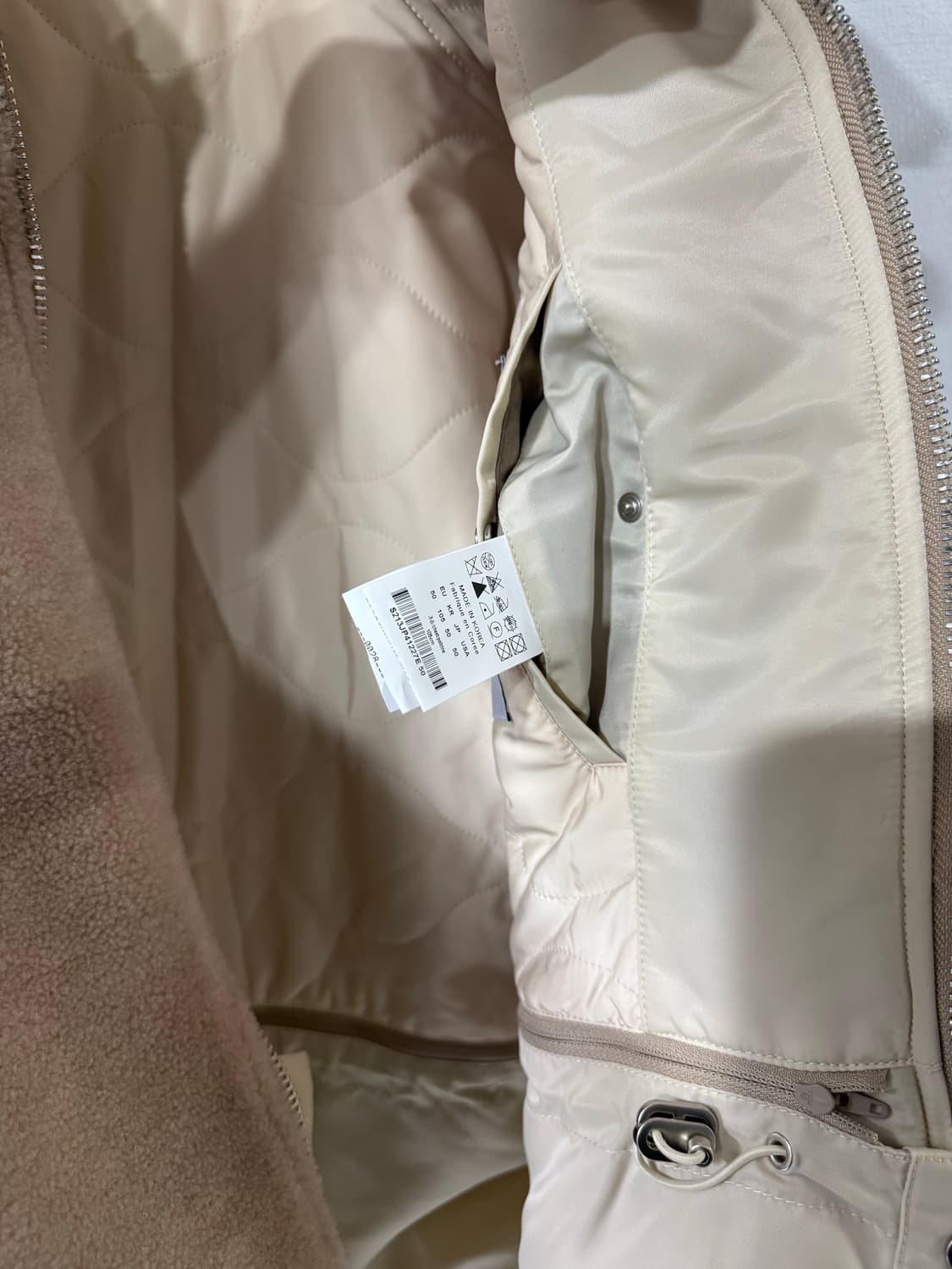 [50] 솔리드옴므 플리스 쉘파카 자켓 아이보리 상품이미지9